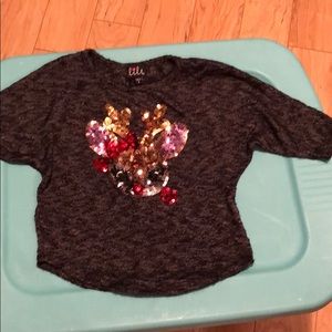 Sequin reindeer shirt